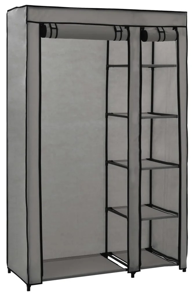 vidaXL 282425 Folding Wardrobes 2 pcs Grey 110x45x175 cm Fabric
