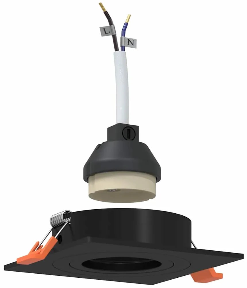 vidaXL Spotlights με προβολείς 6 pcs Μαύρο 9 x 9 x cm Αλουμίνιο