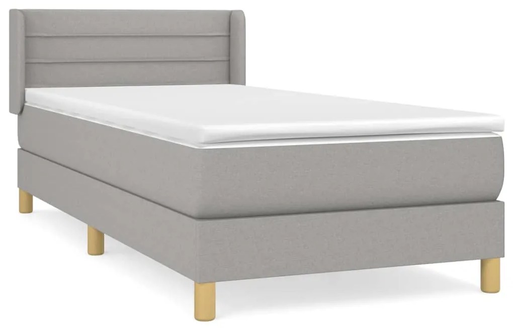 ΚΡΕΒΑΤΙ BOXSPRING ΜΕ ΣΤΡΩΜΑ ΑΝΟΙΧΤΟ ΓΚΡΙ 90X200 ΕΚ. ΥΦΑΣΜΑΤΙΝΟ 3130321