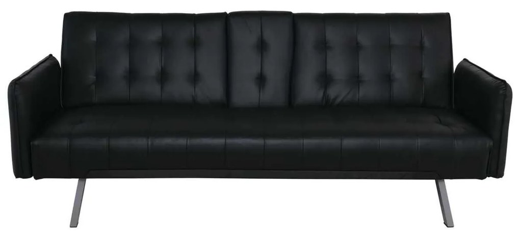 Καναπές Κρεβάτι WELLS PU Μαύρο 188x82x80cm Bed:168x100x36cm