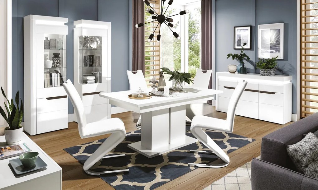 Τραπέζι Orlando 212, Άσπρο, 77x90x160cm, Επιμήκυνση, Πλαστικοποιημένη μοριοσανίδα | Epipla1.gr