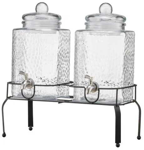 VEVOR Drink Dispenser 5.5L Beverage Dispenser for Parties Glass with Stand 2PCS