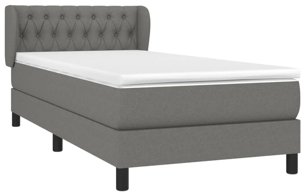 ΚΡΕΒΑΤΙ BOXSPRING ΜΕ ΣΤΡΩΜΑ ΣΚΟΥΡΟ ΓΚΡΙ 90X200 ΕΚ. ΥΦΑΣΜΑΤΙΝΟ 3126454