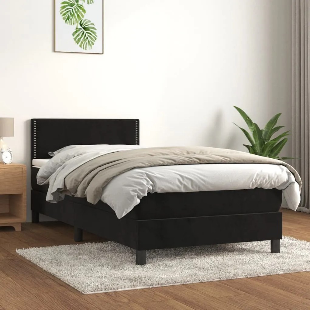 ΚΡΕΒΑΤΙ BOXSPRING ΜΕ ΣΤΡΩΜΑ ΜΑΥΡΟ 90X200 ΕΚ. ΒΕΛΟΥΔΙΝΟ 3141223