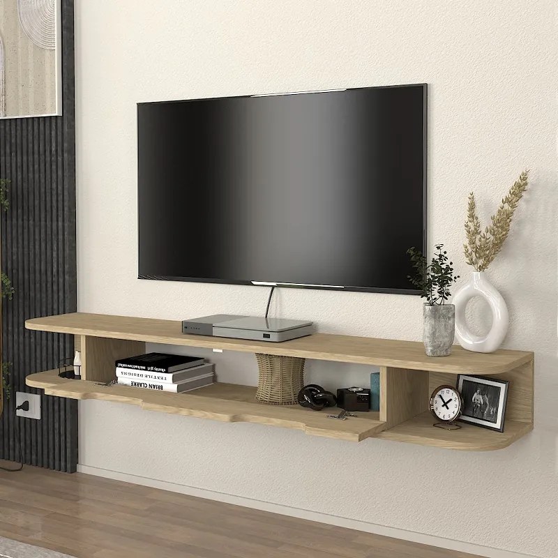 ΕΠΙΠΛΟ ΤΗΛΕΟΡΑΣΗΣ ΕΠΙΤΟΙΧΙΟ NOLAND MEGAPAP ΜΕ LED ΧΡΩΜΑ ROTA OAK 150X35X19,2ΕΚ.