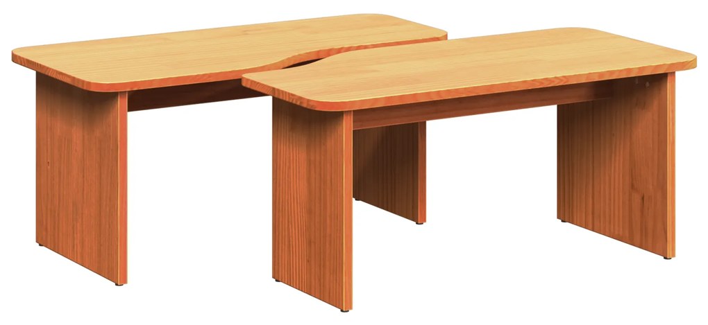 vidaXL Τραπεζάκι σαλονιού 2 pcs Καφέ κεριού 100 x 69 x 35.5 εκ