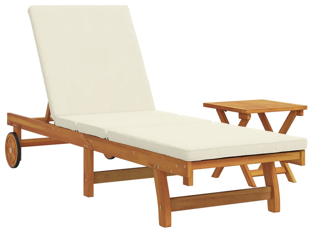 vidaXL Ξαπλώστρα 2 pcs Καφέ 40 x 40 x 40εκ Μασίφ ξύλο ακακίας