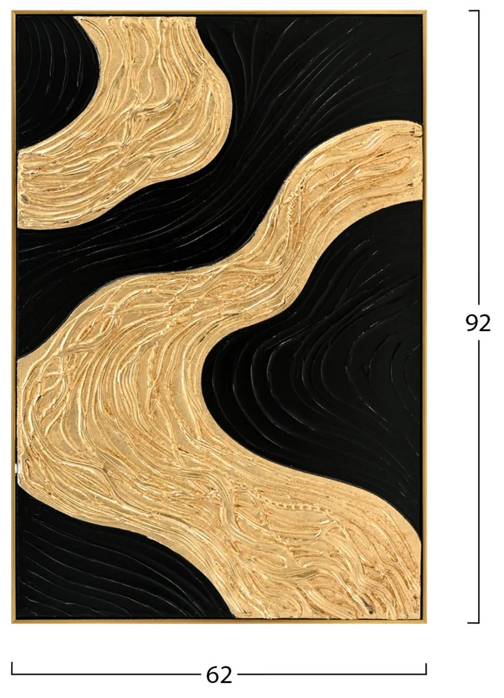 Πίνακας Τοίχου 3D Sediment με Κορνίζα Μπεζ-Χειροποίητα Σχέδια 62x4,5x92Yεκ.