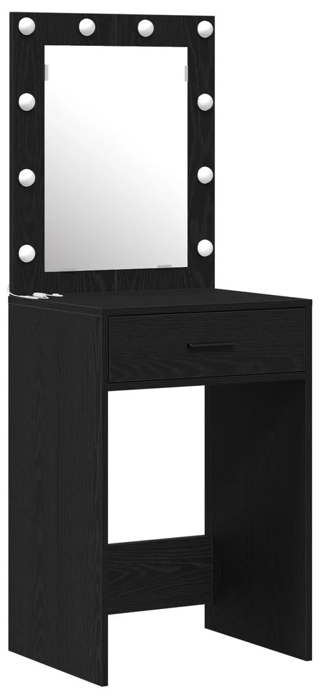 vidaXL Σετ Dressing Table 3 Τεμαχίων με LED Μαύρο Επεξεργασμένο Ξύλο