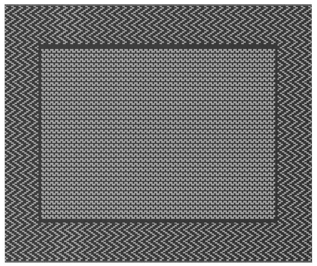 vidaXL Χαλί εξωτερικού χώρου Μαύρο και γκρι 250 x 300 cm PP