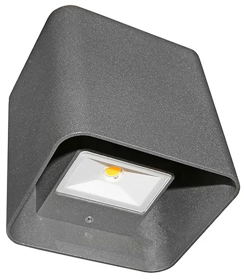 Adeleq Led Φωτιστικό Επίτοιχο Αλουμινίου Κύβος Διπλής Κατεύθυνσης 2x3W 3000K Γκρι 3-691816