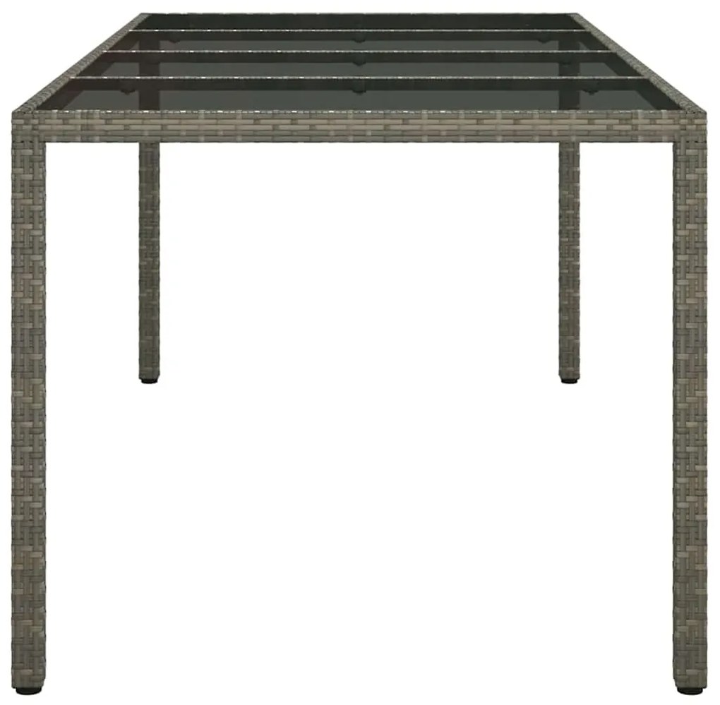 vidaXL Τραπέζι Κήπου για Φαγητό Γκρι 190 x 90 x 75 cm Πολυ ράταν