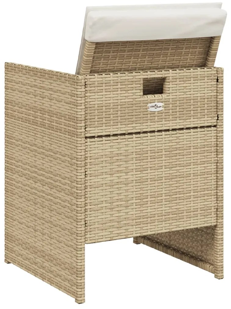 vidaXL Καρέκλες Κήπου 4 τεμ. Μπεζ Συνθετικό Ρατάν με Μαξιλάρια