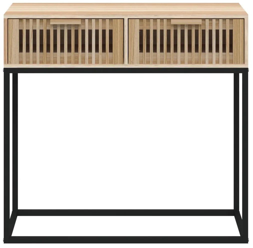 vidaXL Τραπέζι Κονσόλα 80x30x75 εκ. από Επεξεργασμένο Ξύλο και Σίδερο