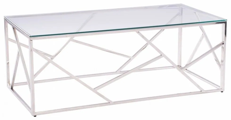 Τραπεζάκι Σαλονιού Jana HM8617.01 120X60Χ45 Chrome Metal, Glass