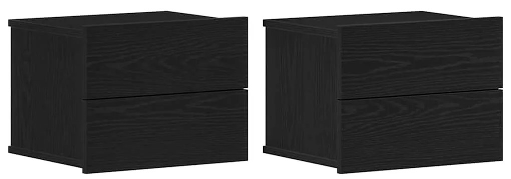 vidaXL Κομοδίνο 2 pcs Μαύρη δρυς 40 x 30 x 30 εκ Επεξεργασμένο ξύλο