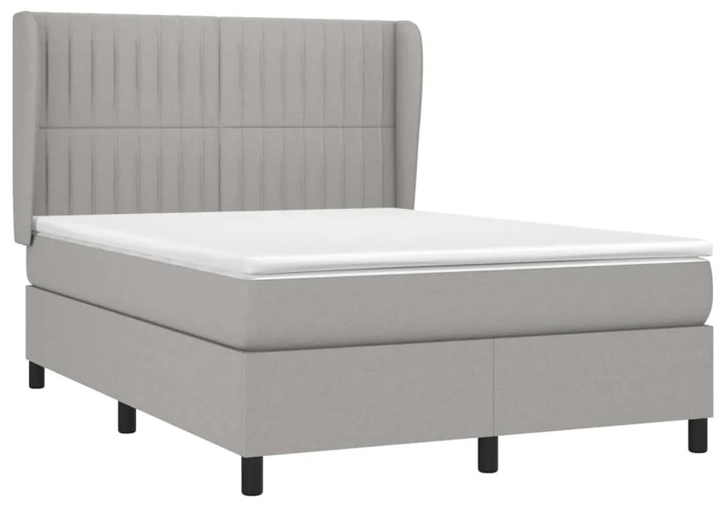 ΚΡΕΒΑΤΙ BOXSPRING ΜΕ ΣΤΡΩΜΑ ΑΝΟΙΧΤΟ ΓΚΡΙ 140X200 ΕΚ. ΥΦΑΣΜΑΤΙΝΟ 3128125