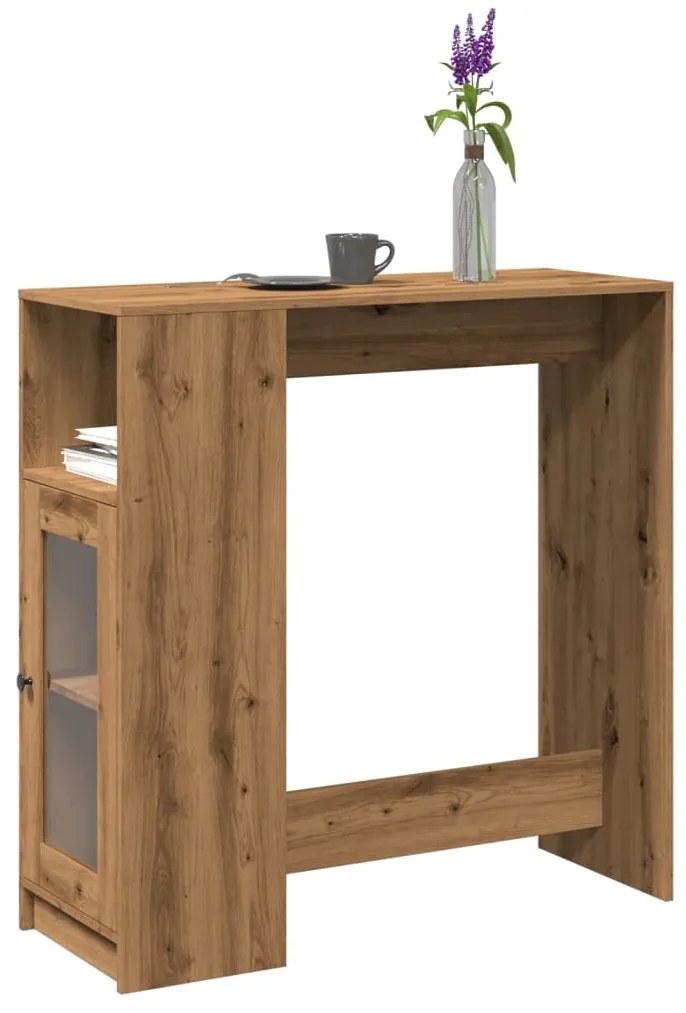 Τραπέζι Μπαρ με Ράγες Δρυς 101x40x103,5 εκ. Επεξεργ. Ξύλο