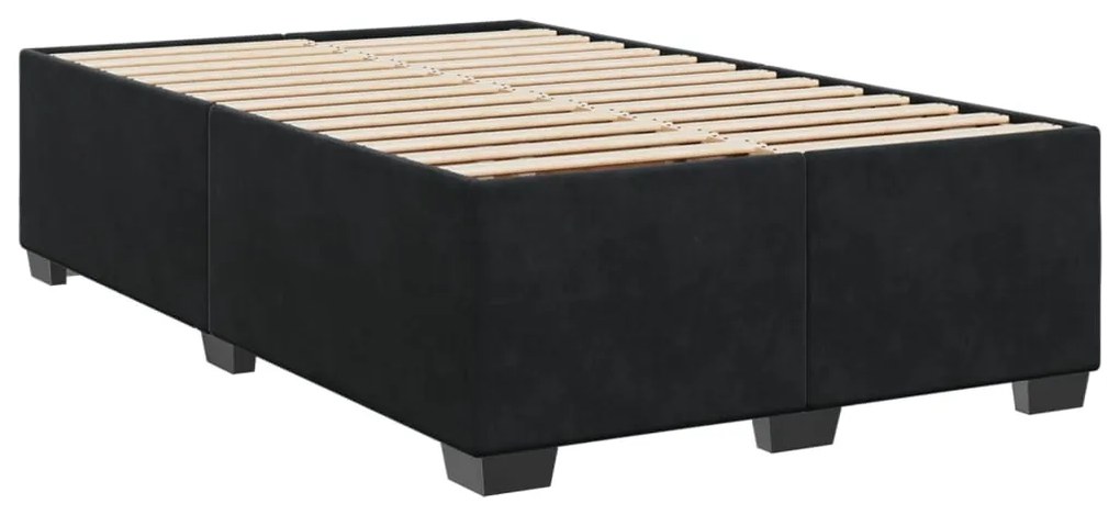 vidaXL Κρεβάτι Boxspring με Στρώμα Μαύρο 120x190 εκ. Βελούδινο