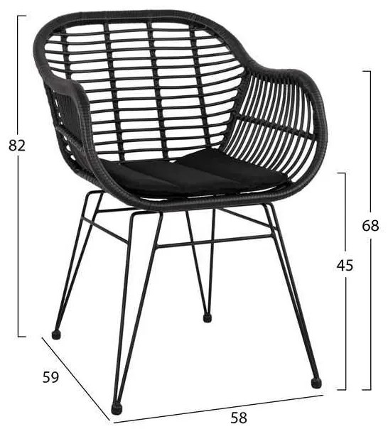 ΣΕΤ 5ΤΜΧ ALLEGRA WICKER ΜΕ ΤΡΑΠΕΖΙ 140X80Χ78Υ ΜΠΕΖ &amp; ΜΑΥΡΟ ΧΡΩΜΑ HM10508