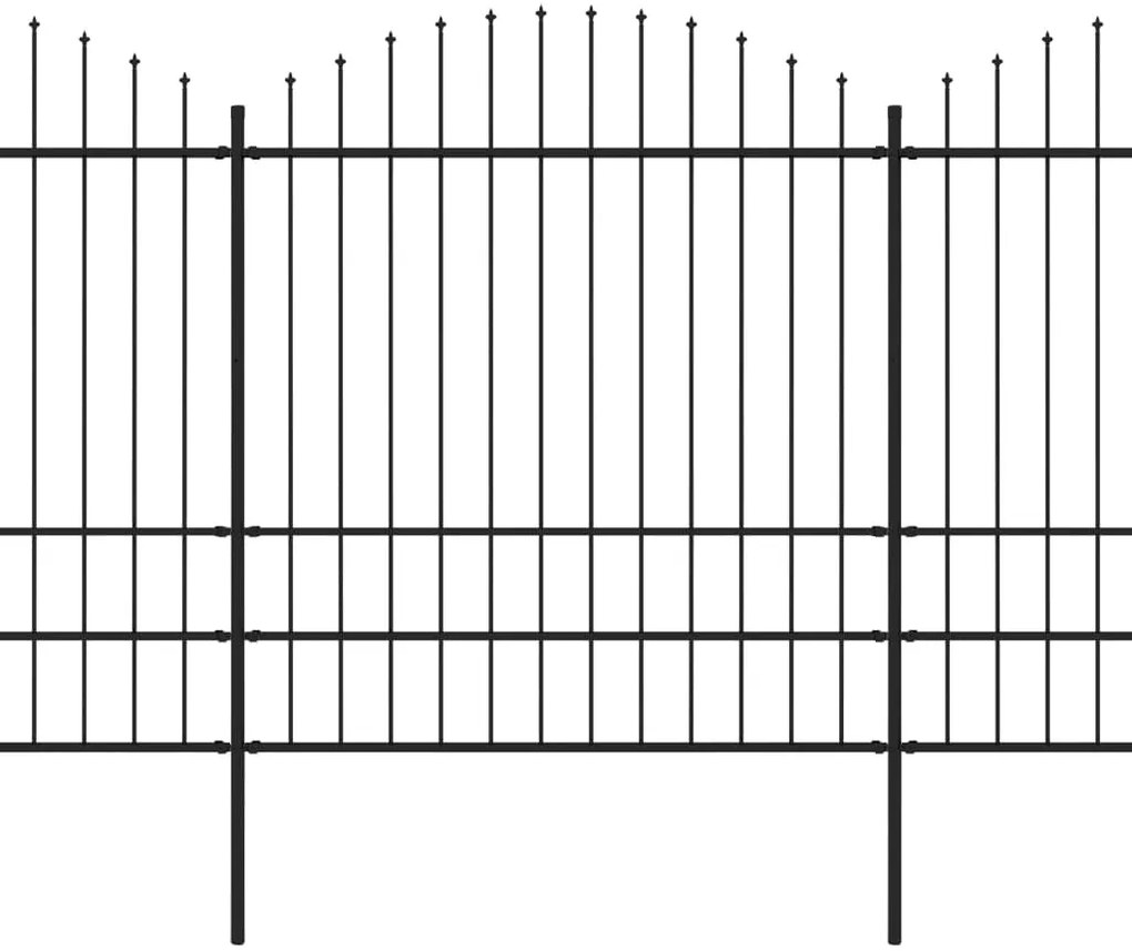 vidaXL Κάγκελα Περίφραξης με Λόγχες Μαύρα (1,75-2) x 15,3 μ. Ατσάλινα