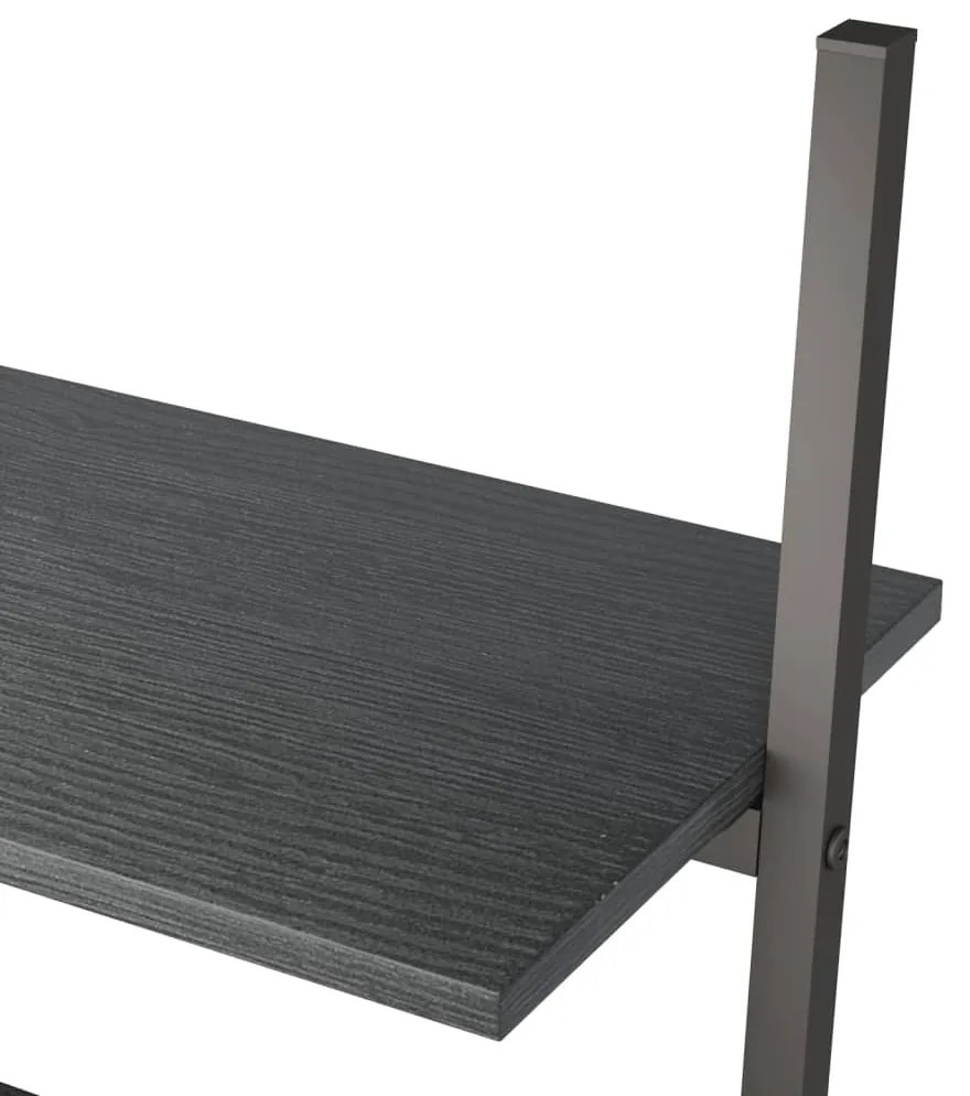 vidaXL Ραφιέρα Κεκλιμένη 5 Επιπέδων Μαύρη 64x34x185,5 εκ.