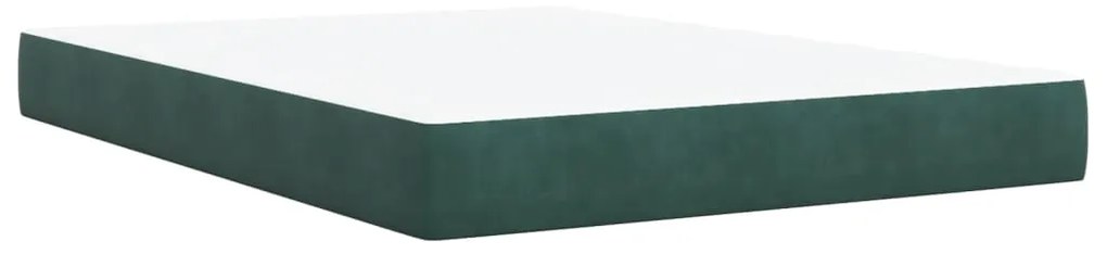 vidaXL Κρεβάτι Boxspring με Στρώμα Σκούρο Πράσινο 140x200εκ. Βελούδινο