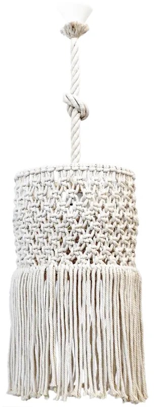 Φωτιστικό Οροφής  Mac-04 Φ30 1/L Macrame 31-1068 White Heronia Rope, Metal