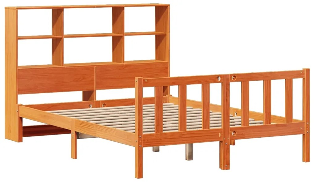 vidaXL Κρεβάτι Βιβλιοθήκη Χωρίς Στρώμα 120x200 εκ Μασίφ Ξύλο Πεύκου