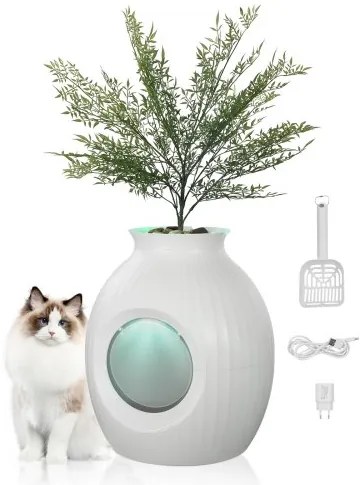VEVOR Odor-Free Plant Cat Litter Box Hidden Cat Litter Box with Artificial Plant