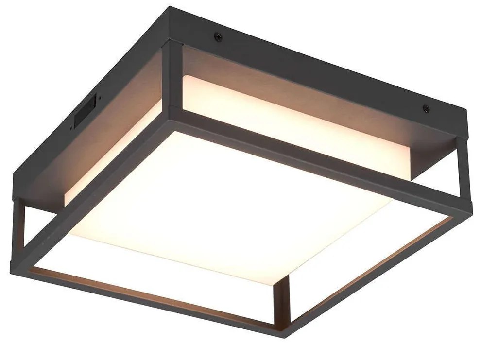 Φωτιστικό Οροφής - Πλαφονιέρα Witham 677860142 30x30x10cm Led 1550Lm 14W Anthracite Trio Lighting