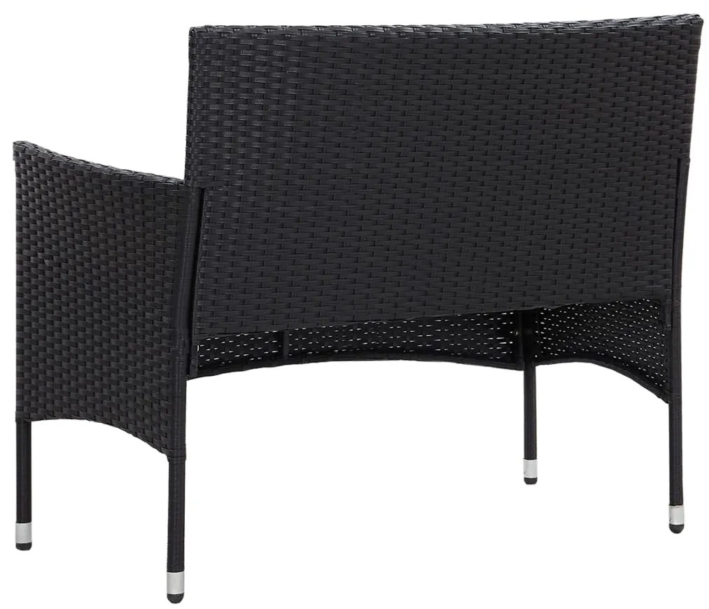 vidaXL Σαλόνι Κήπου 4 Τεμαχίων Μαύρο από Συνθετικό Ρατάν με Μαξιλάρια