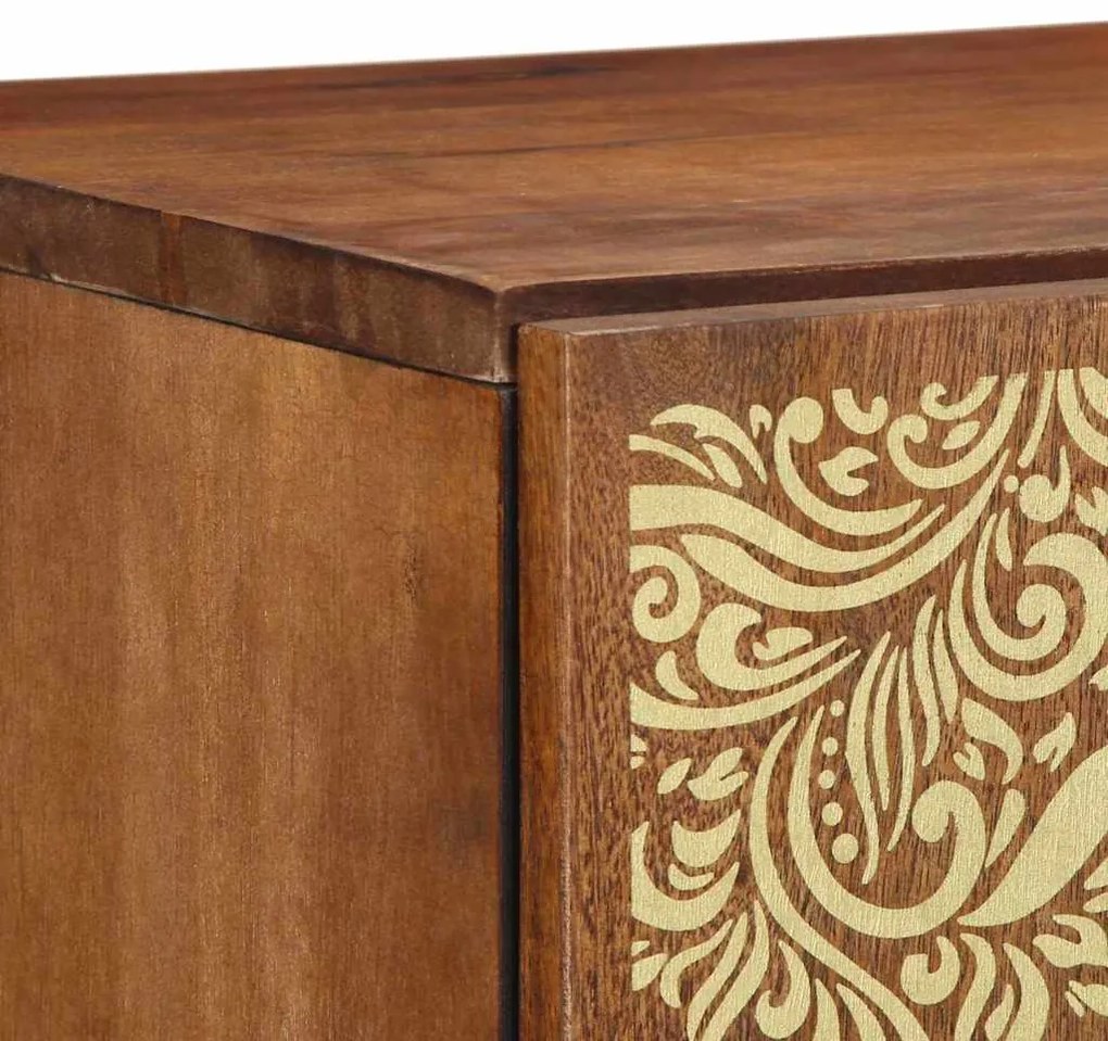 vidaXL Highboard με συρτάρι Καφέ 40 x 33.5 x 110 εκ Μασίφ ξύλο μάνγκο