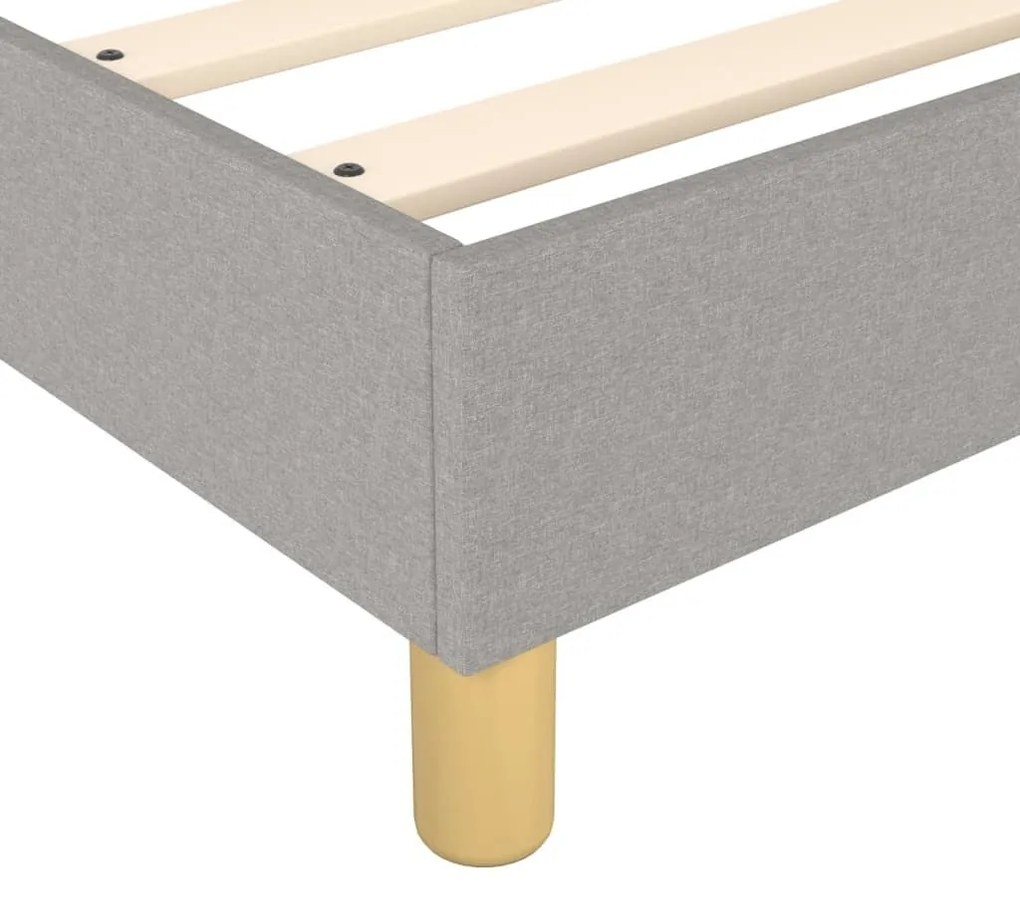 Κρεβάτι Boxspring με Στρώμα Ανοιχτό Γκρι 90x200 εκ. Υφασμάτινο - Γκρι