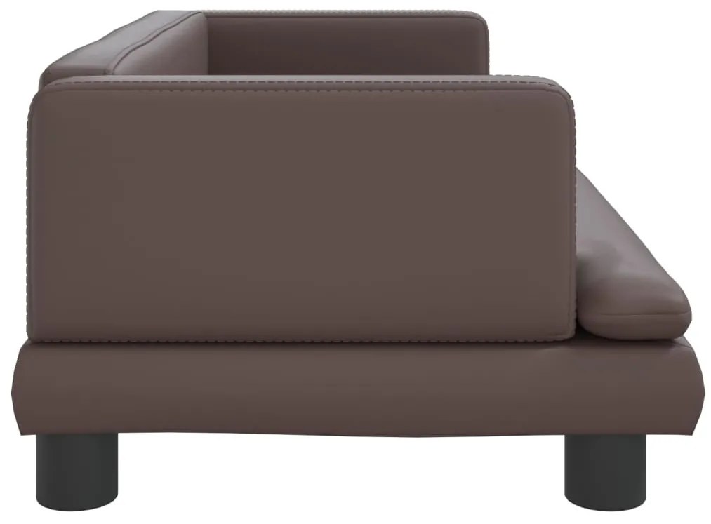 vidaXL Καναπές Παιδικός Καφέ 80 x 45 x 30 εκ. από Συνθετικό Δέρμα