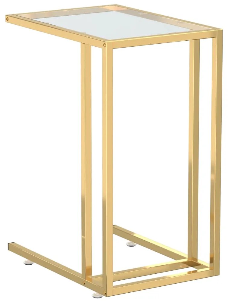 vidaXL Τραπέζι Υπολογιστή Βοηθητικό Διαφανές 50x35x65 εκ. Ψημένο Γυαλί