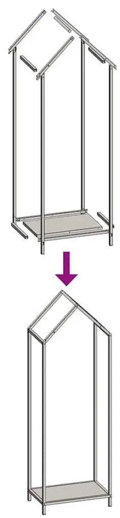 Ράφι για καυσόξυλα Μαύρο 40x25x120 cm Ατσάλι ψυχρής έλασης - Μαύρο