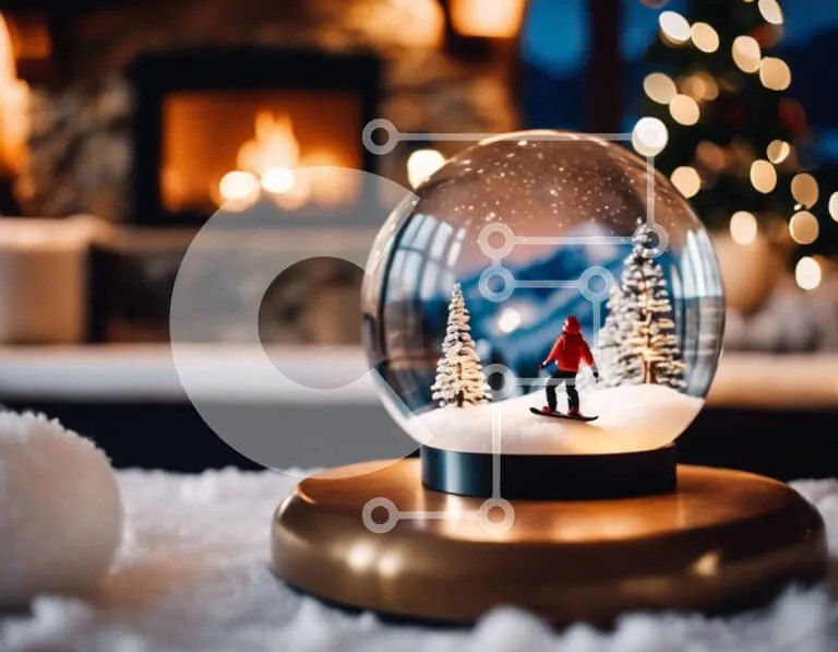Intra Συλλεκτικό Ξύλινο Παζλ Plywood  4mm - Holiday Snow Globe με διακόσμηση σκιέρ Σε Ξύλινο Κουτί - Διαστάσεις: 10x10 cm – 25 κομμάτια
