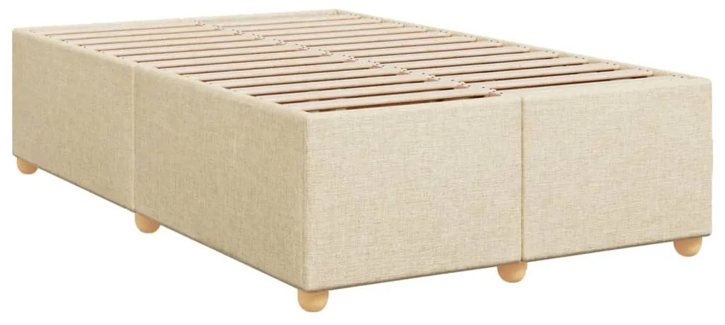 vidaXL Κρεβάτι Boxspring με Στρώμα Κρεμ 120x190 εκ. Υφασμάτινο