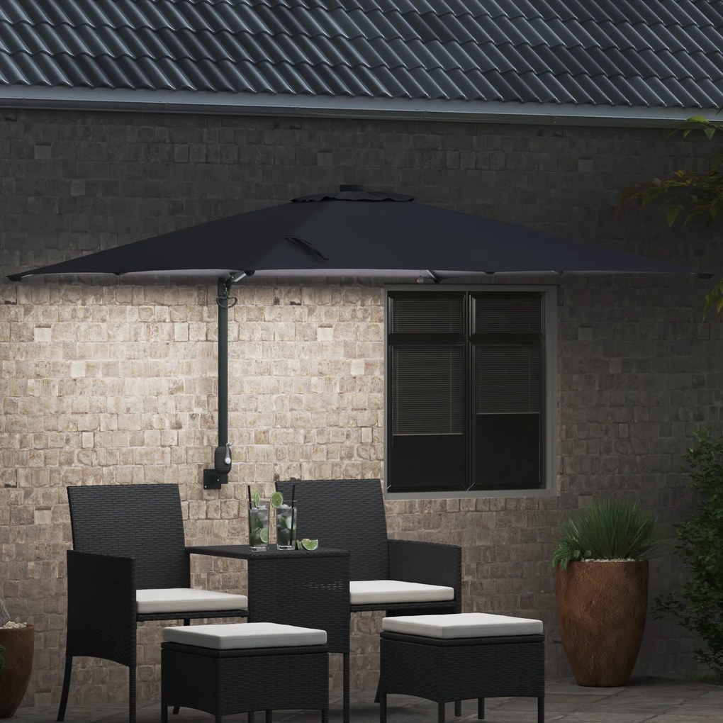vidaXL Ομπρέλα Κήπου Ανθρακί 248.5 x 247.5 x 160 εκ. ύφασμα