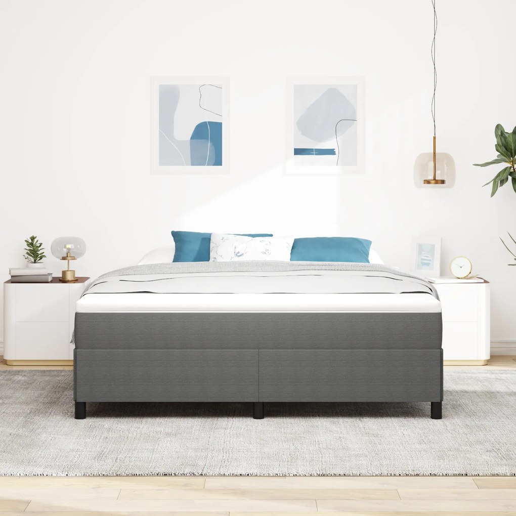 vidaXL Κρεβάτι Φωτεινό Γκρι 180x200 εκ. Από Υφασμάτινο Κονδύλι