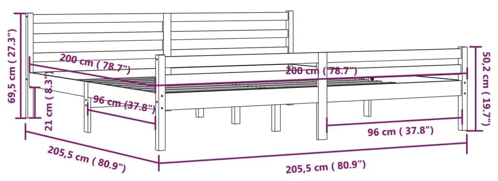 ΠΛΑΙΣΙΟ ΚΡΕΒΑΤΙΟΥ 200 X 200 ΕΚ. ΑΠΟ ΜΑΣΙΦ ΞΥΛΟ 814839