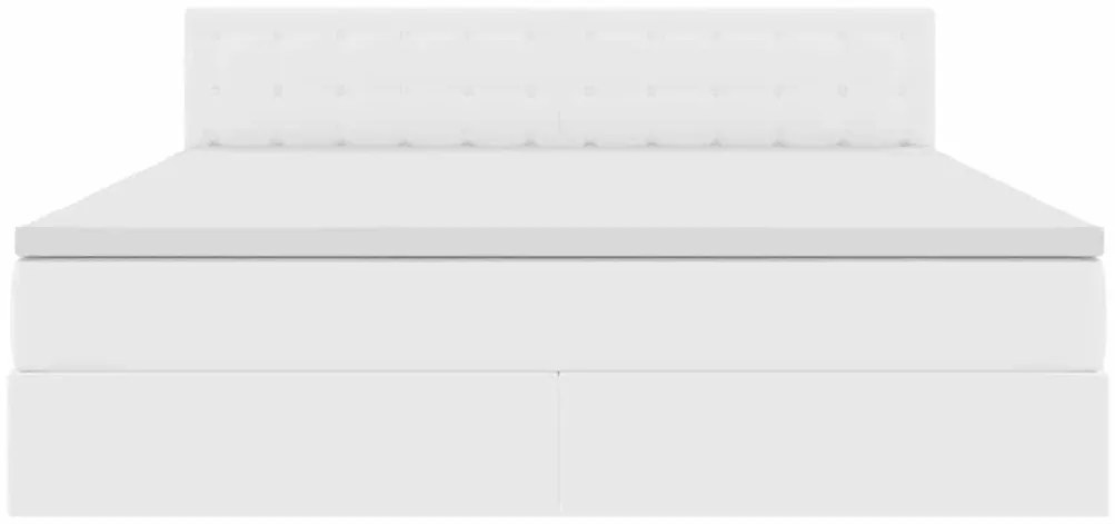vidaXL Κρεβάτι με αποθηκευτικό χώρο και LED Καθαρό Λευκό 160 x 200 cm