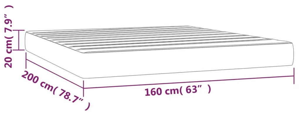 Στρώμα με Pocket Springs Μπλε 160x200x20 εκ. Υφασμάτινο - Μπλε