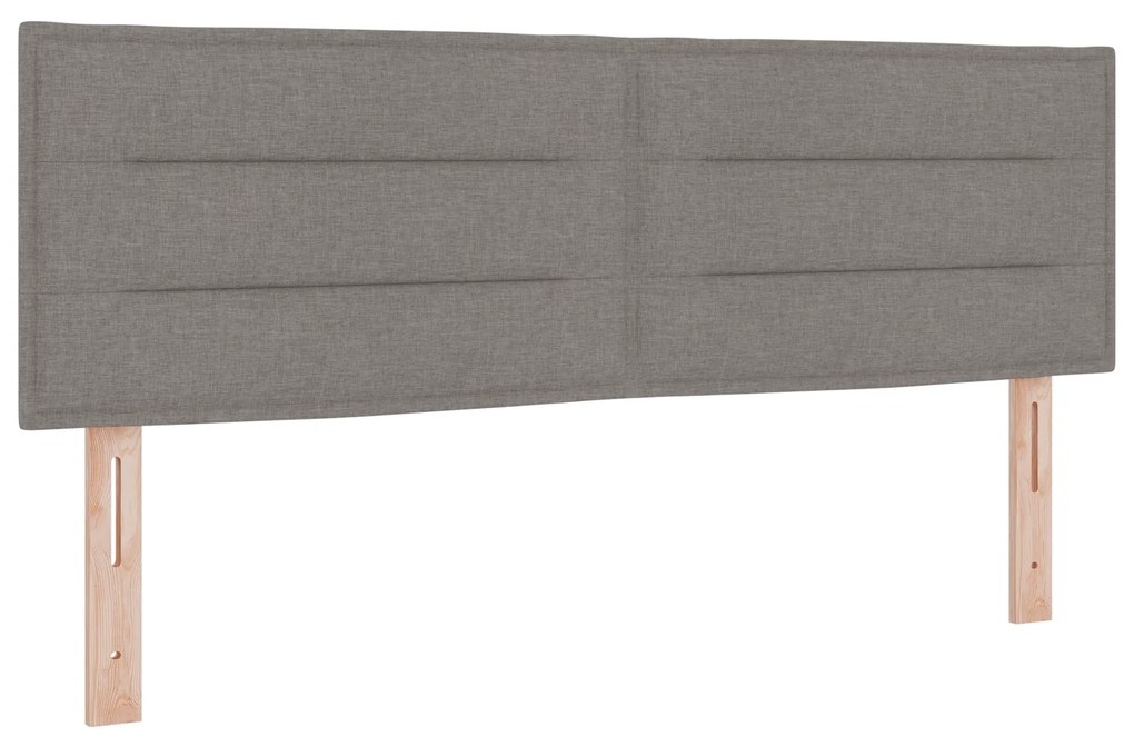 vidaXL Κρεβάτι Box Spring με Στρώμα, Ταουπέ, 140 x 190 cm, Υφασμάτινο