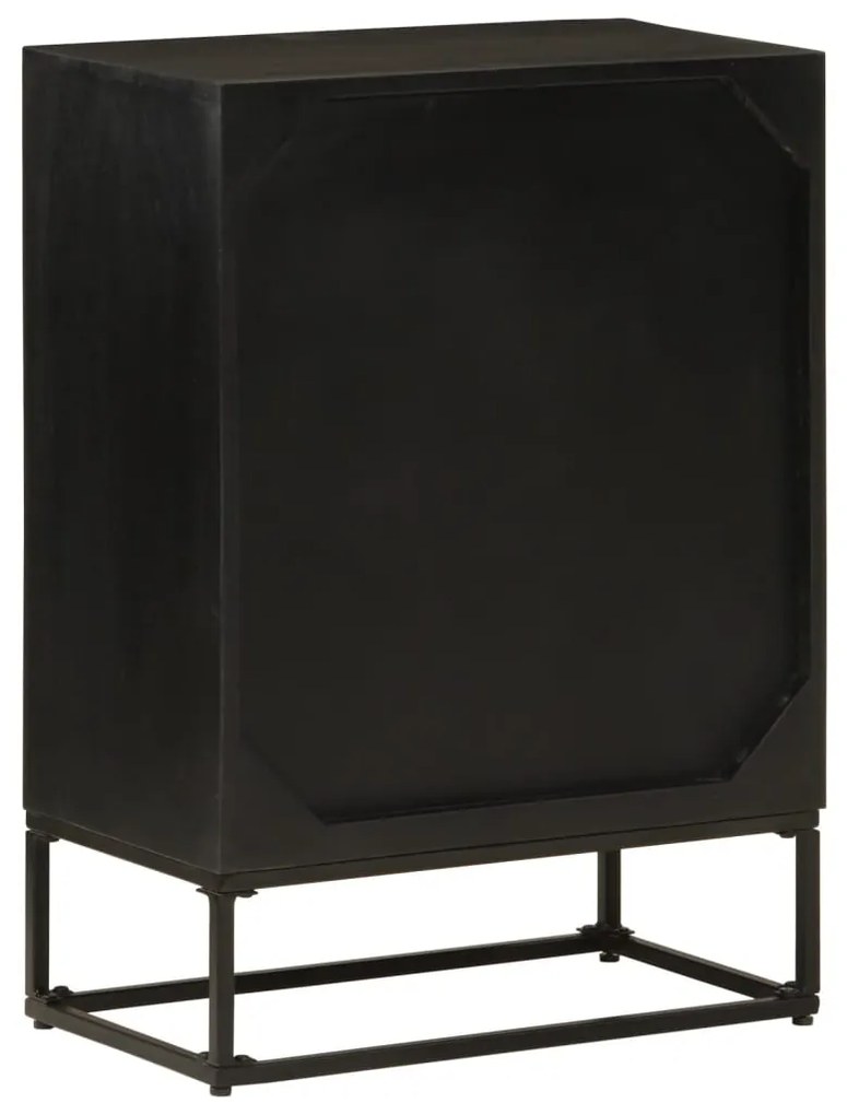 vidaXL Ντουλάπι Μαύρο 55x30x76 εκ. από Μασίφ Ξύλο Μάνγκο και Σίδηρο