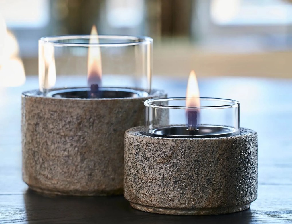 Επιτραπέζια Εστία Φωτιάς Lotus 10 Tenderflame με διάρκεια καύσης 4 - 5 ώρες, χωρητικότητα δεξαμενής 150ml και διαστάσεις 10.8x9cm - Stone