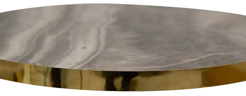 Βοηθητικά τραπέζια σαλονιού Buena pakoworld σετ 3τεμ ανθρακί μαρμάρου-χρυσό - Μέταλλο - 120-000277