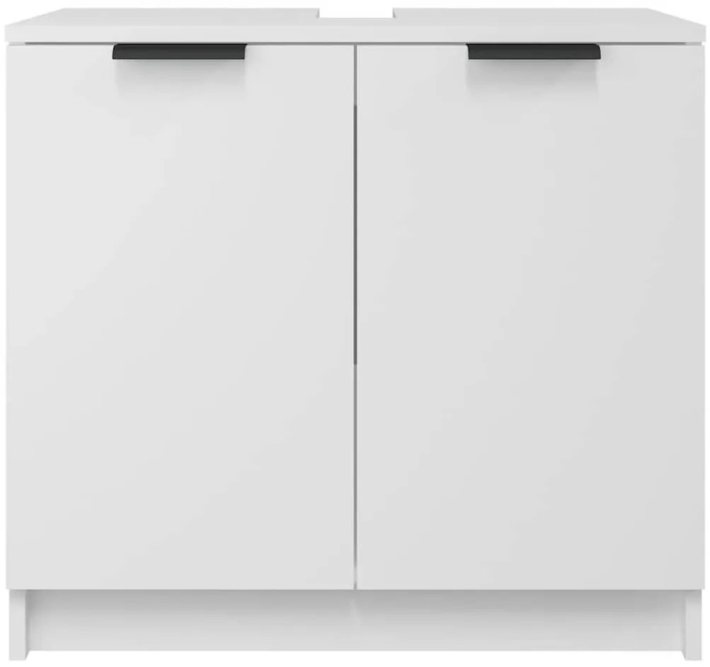 vidaXL Ντουλάπι Μπάνιου Λευκό 64,5 x 33,5 x 59 εκ. Επεξεργασμένο Ξύλο