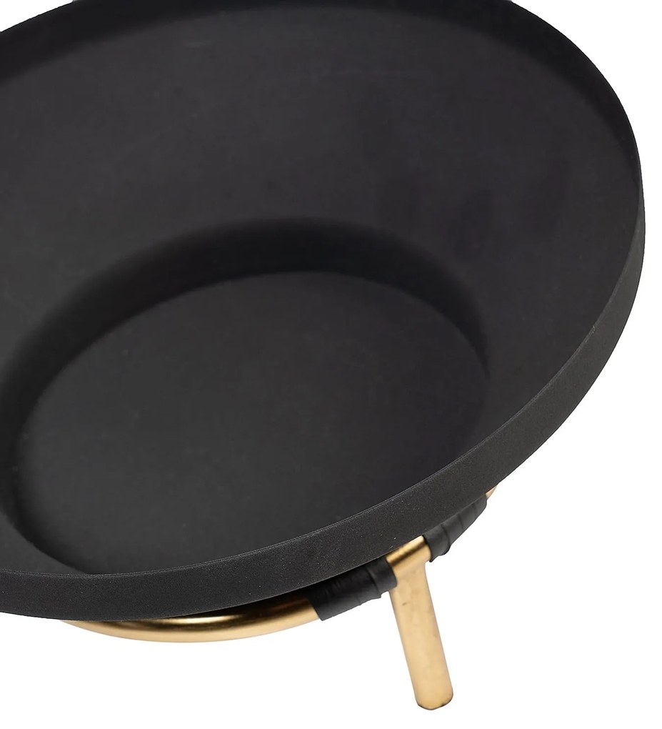 Decorative bowl DOME DECO με χρυσή βάση D3-S21-BLA
